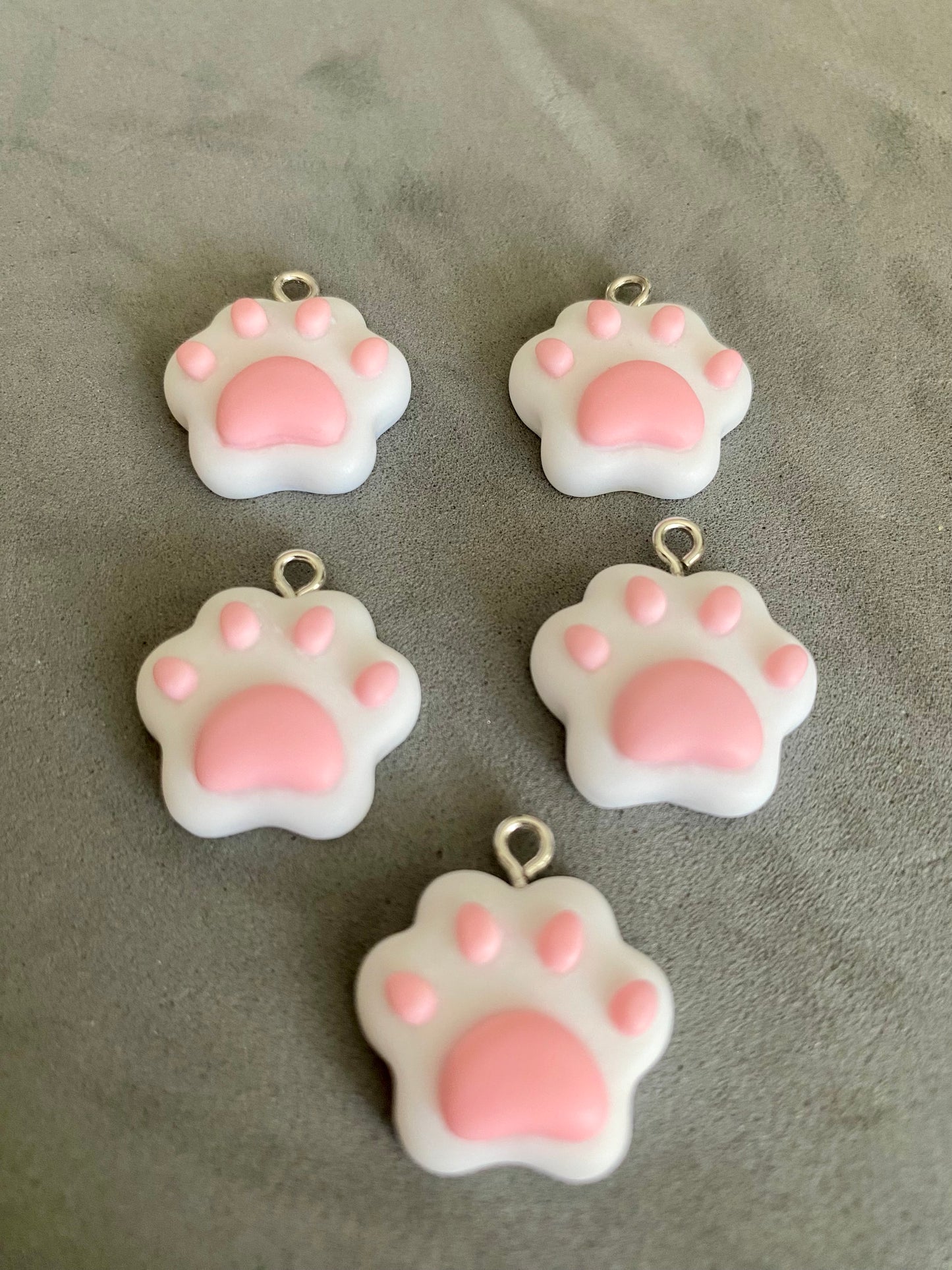 5 Super Cute Cat Paw Charms Choose Colours