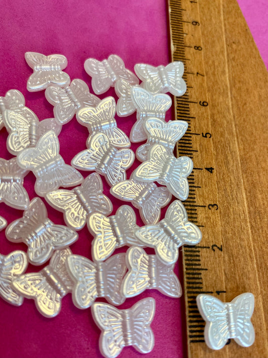 25 Butterfly Beads 15mm