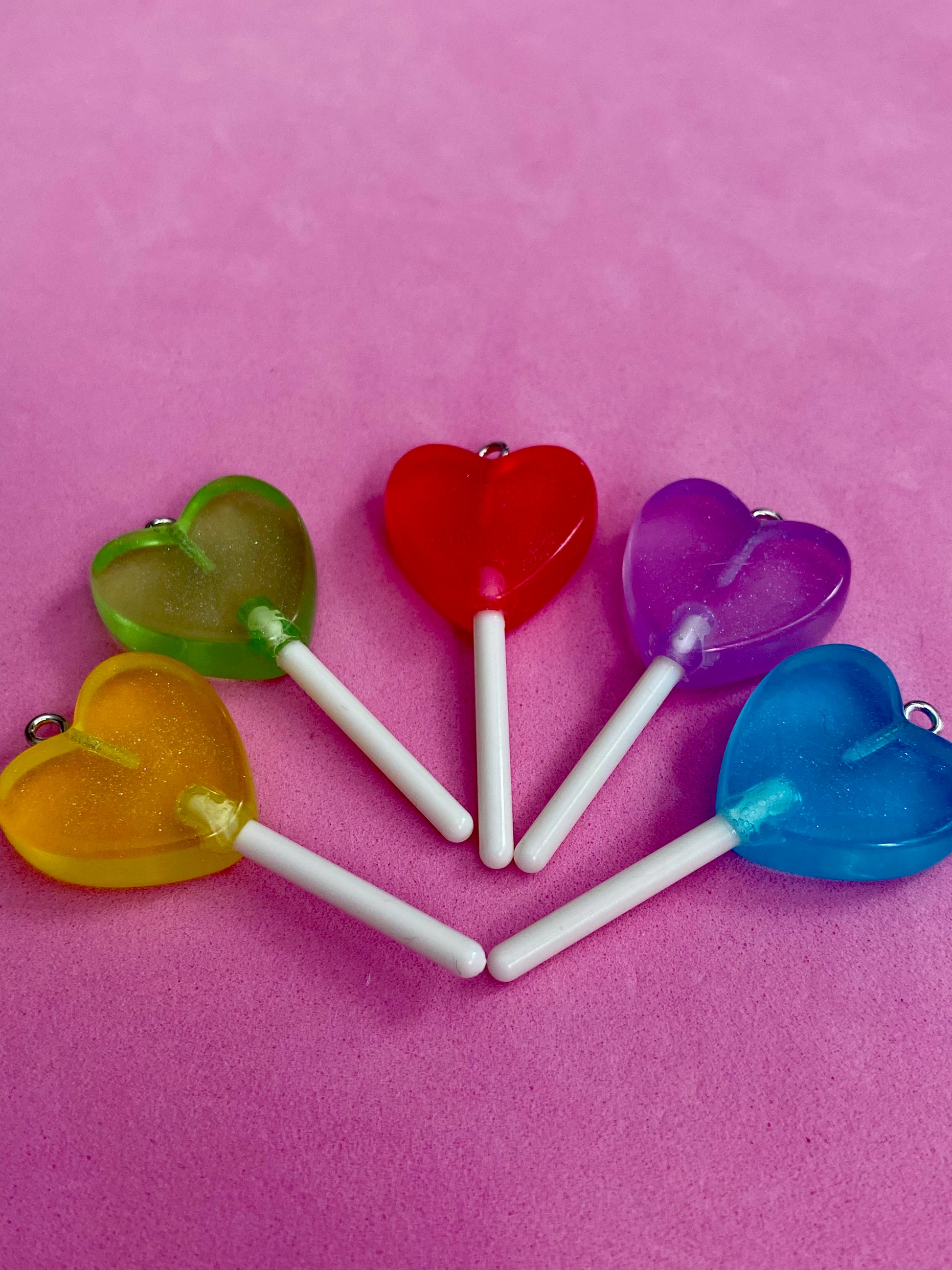 Lollipop charms keychains Keyring’s jewellery fundraising fun pastel colours 