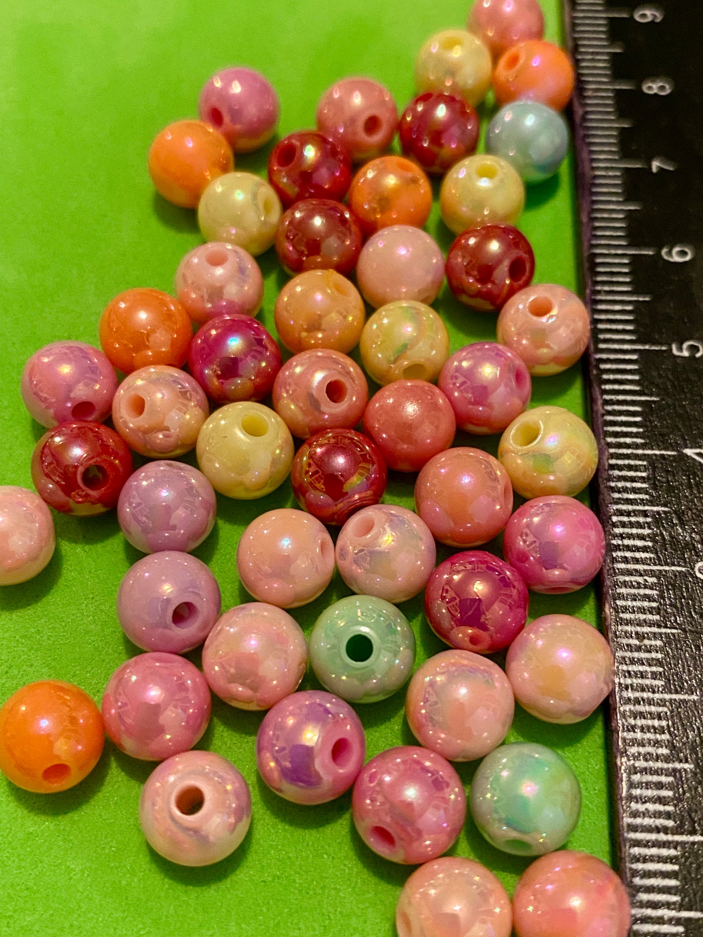 50 x 8mm Beads Plain or Marbleised Design