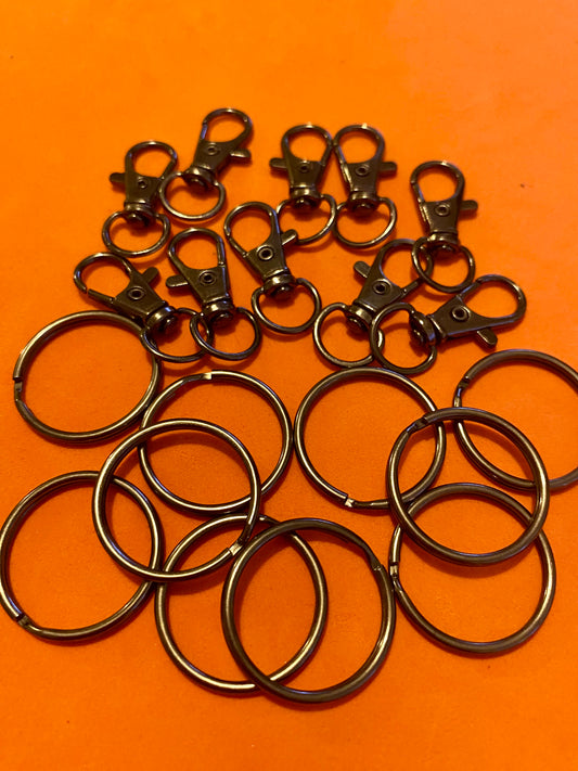 Keyring’s crafting gunmetal jump rings split rings 