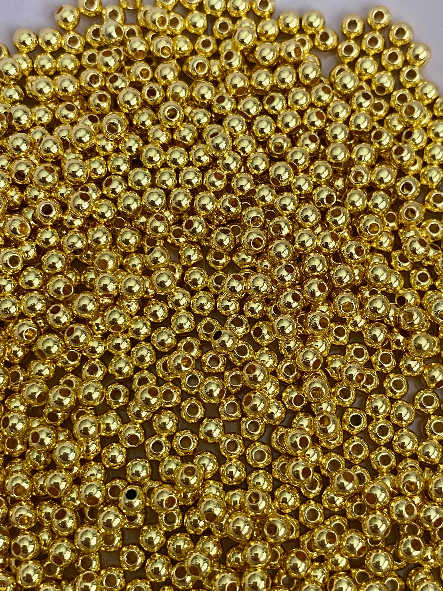 100 x 4mm Gold Beads Suitable for Jewellery And Crafting