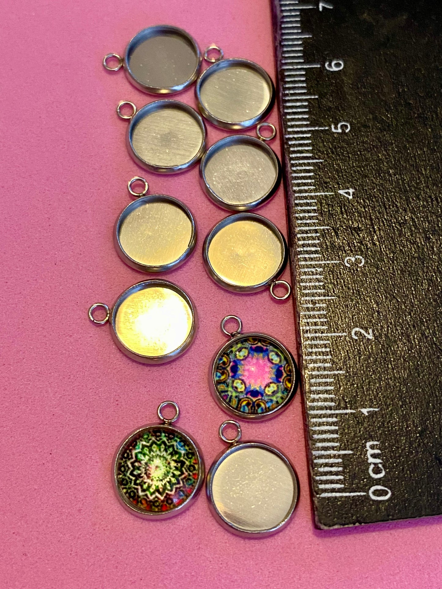 10 x Silver Coloured 10mm Size Jewellery Bases for cabochon’s