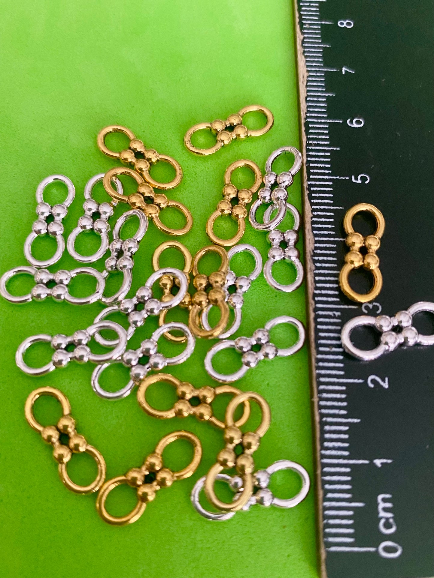 24 Gold and Silver Coloured Double Ended Connectors for Jewellery