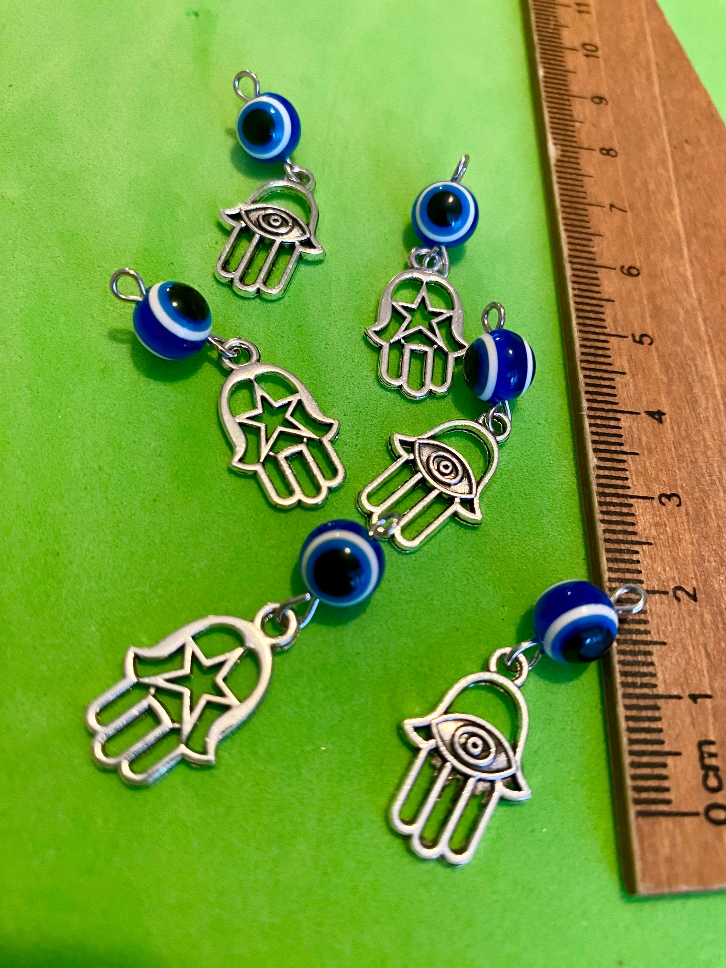 6 x Hamas Protected hand Charms and Beads