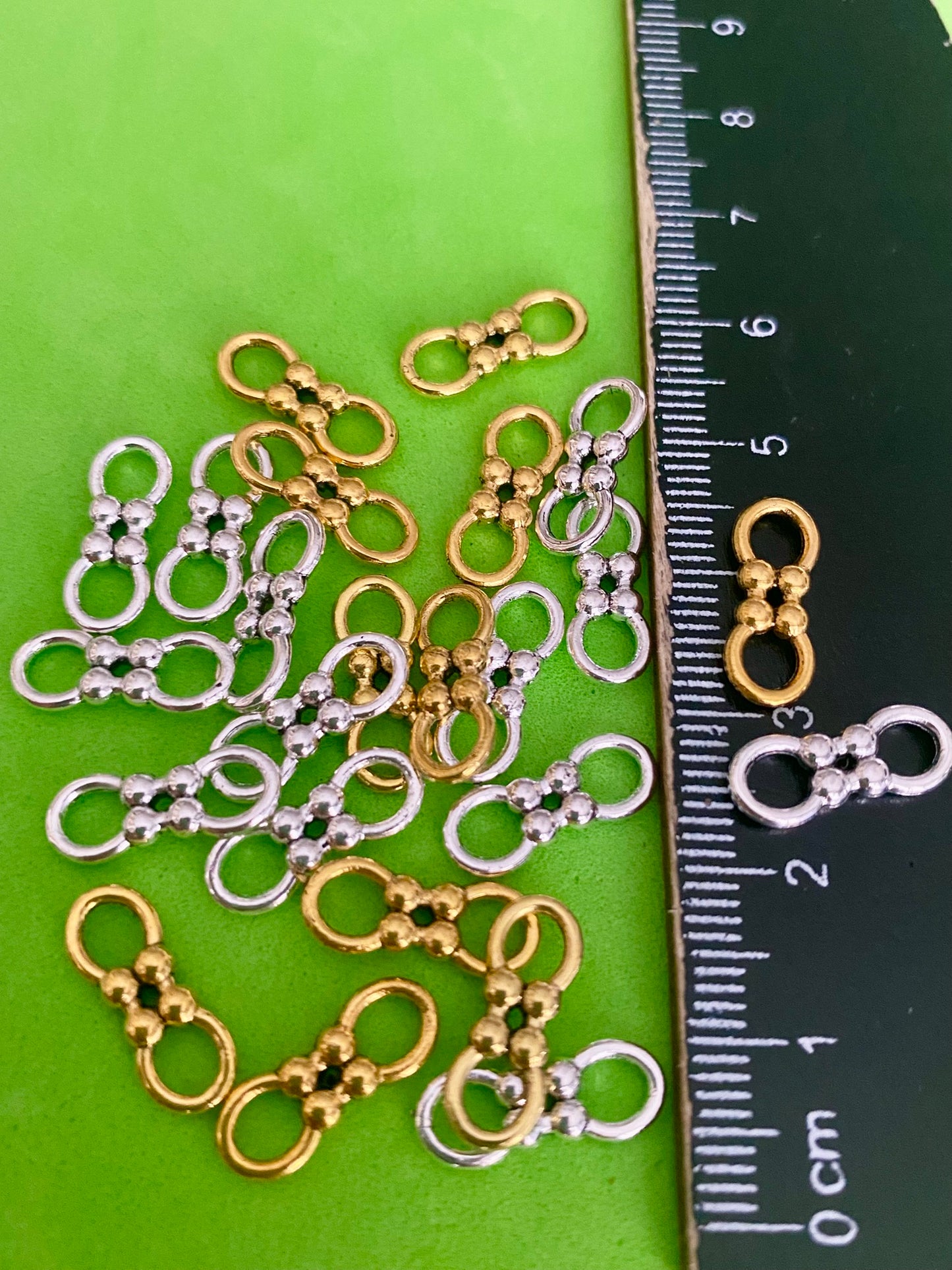 24 Gold and Silver Coloured Double Ended Connectors for Jewellery